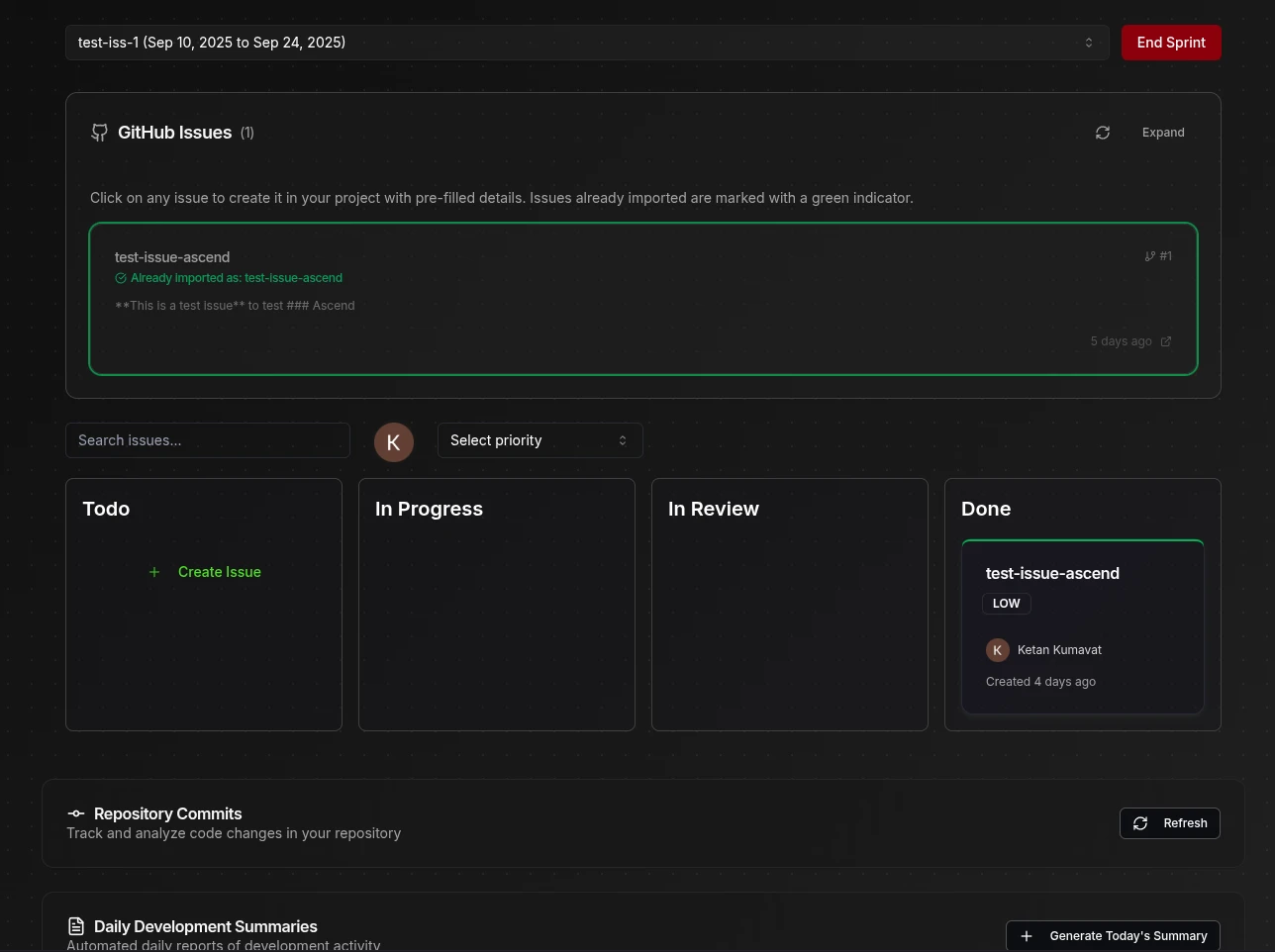 AI insights and analytics dashboard